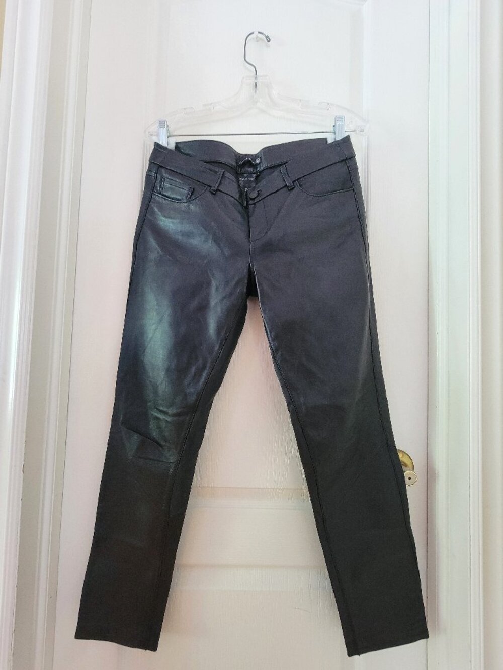 PAIGE BLACK GENUINE LEATHER PANT